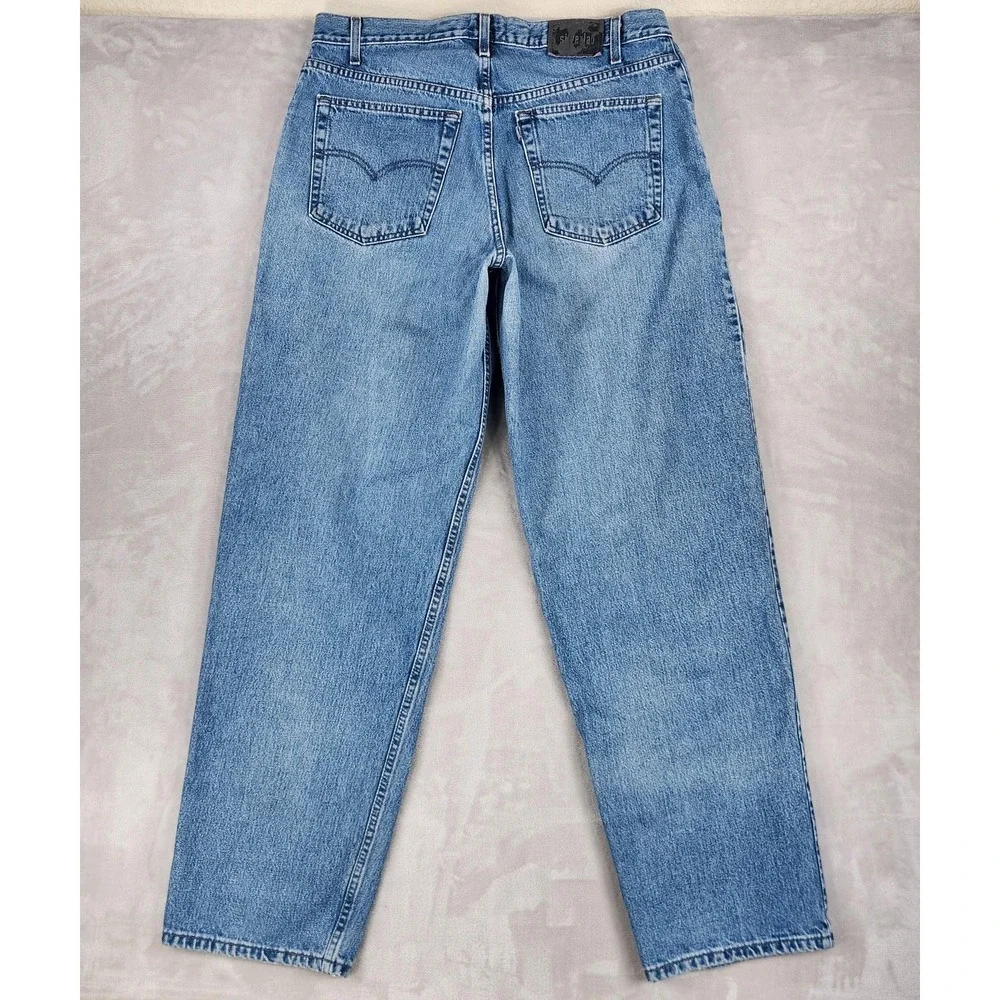 Vintage Levis SilverTab Baggy Jeans Mens 36x34 Medium Wash Blue 44570 90s